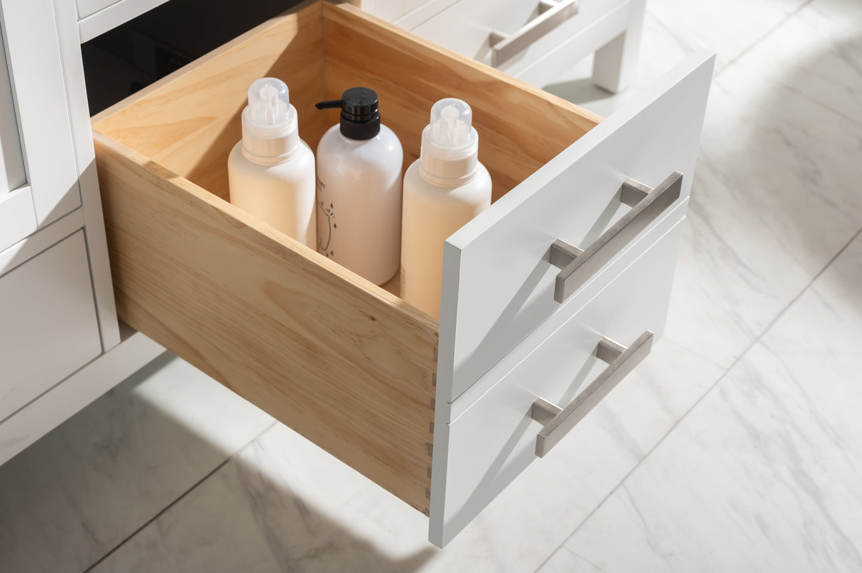 Valentino 60" Double Sink Vanity with White Quartz Top