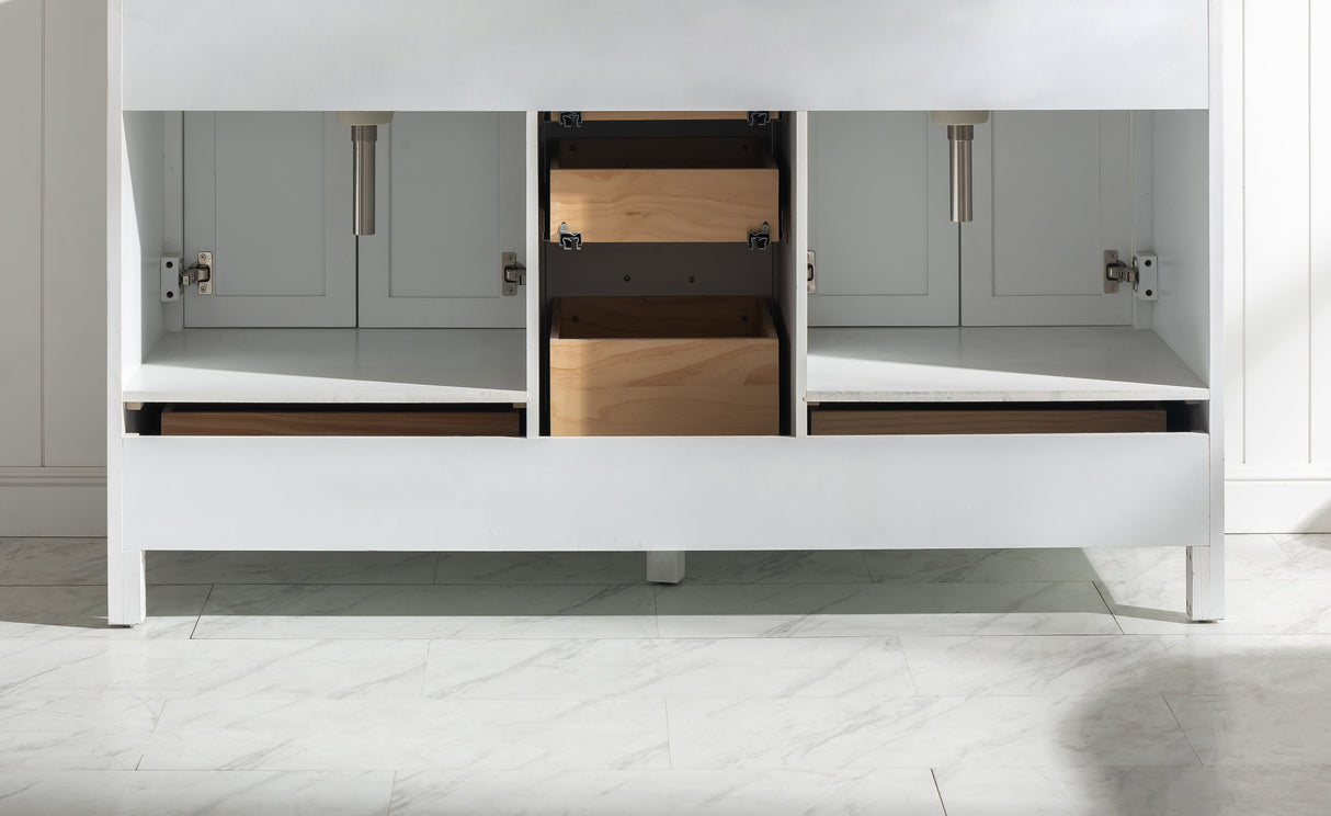 Valentino 60" Double Sink Vanity with White Quartz Top