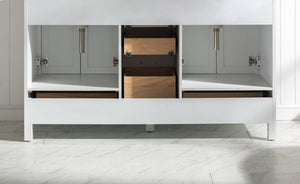 Valentino 60" Double Sink Vanity with White Quartz Top