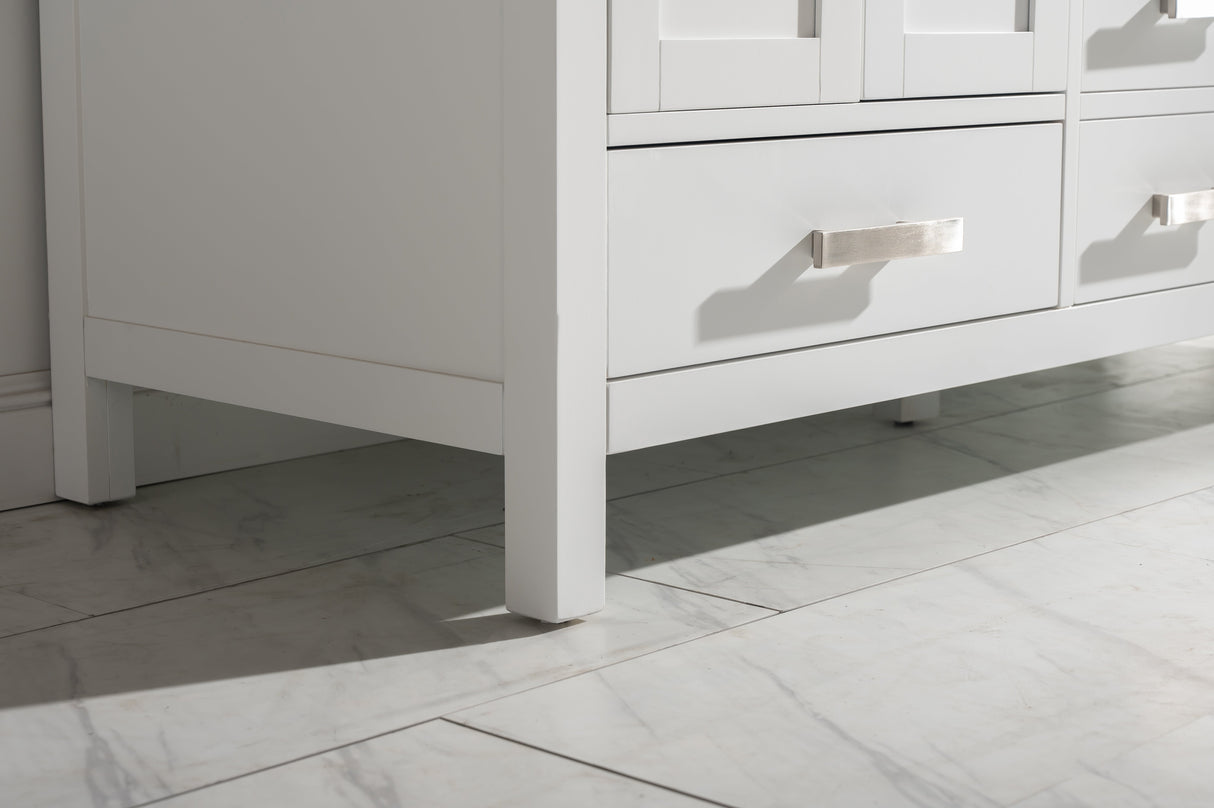 Valentino 60" Double Sink Vanity with White Quartz Top