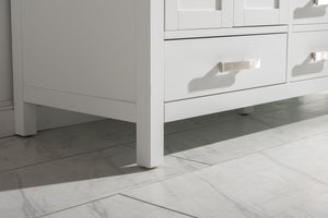Valentino 60" Double Sink Vanity with White Quartz Top