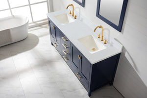 Valentino 72" Single Sink Vanity with White Quartz Top