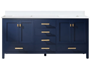 Valentino 72" Single Sink Vanity with White Quartz Top