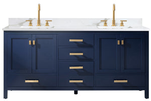 Valentino 72" Single Sink Vanity with White Quartz Top