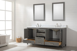 Valentino 72" Single Sink Vanity with White Quartz Top