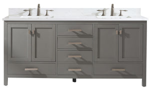 Valentino 72" Single Sink Vanity with White Quartz Top