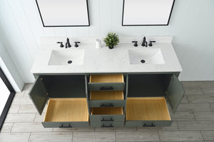 Valentino 72" Single Sink Vanity with White Quartz Top