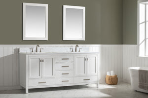 Valentino 72" Single Sink Vanity with White Quartz Top