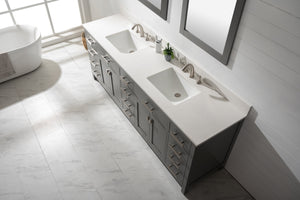 Valentino 84" Double Sink Vanity with White Quartz Top