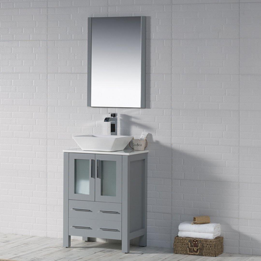 Blossom Sydney 30" Vanity set, Ceramic/Ceramic Vessel Sink, Mirror