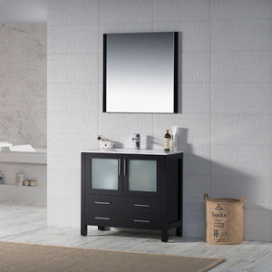 Blossom Sydney 36" Vanity, Ceramic / Ceramic Vessel Sink, Mirror
