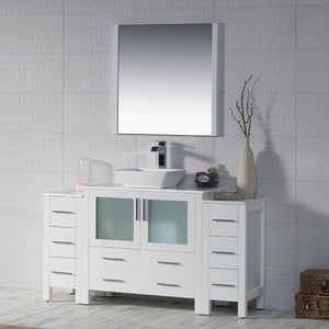 Blossom Sydney 54" Vanity, White, Espresso, Metal Grey, Side Cabinet