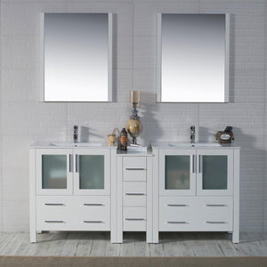 Blossom Sydney 84" Double Vanity Set, White, Espresso, Metal Grey