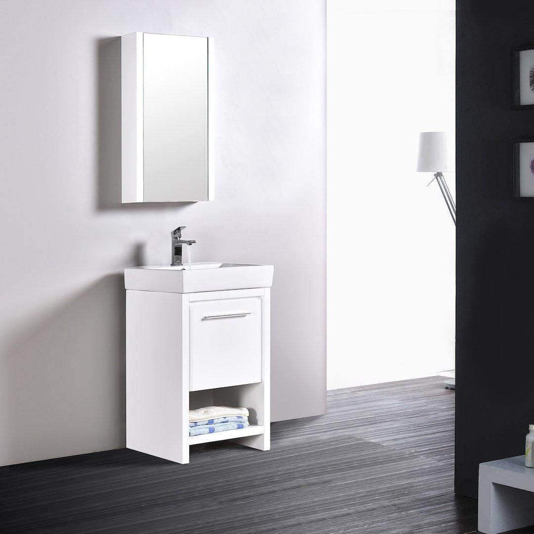 Milan 30" Vanity set, White/Silver Grey, Mirror, Medicine Cabinet