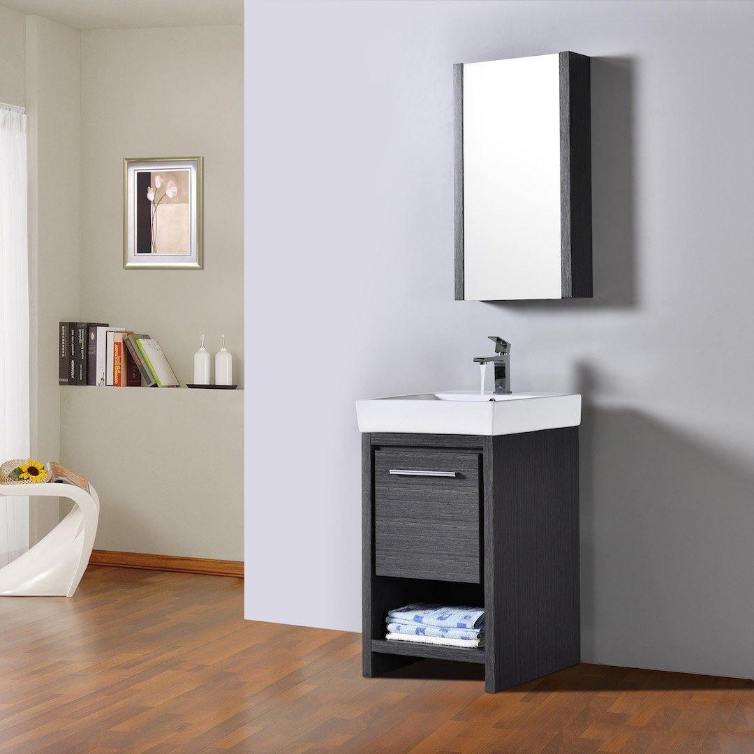 Milan 30" Vanity set, White/Silver Grey, Mirror, Medicine Cabinet