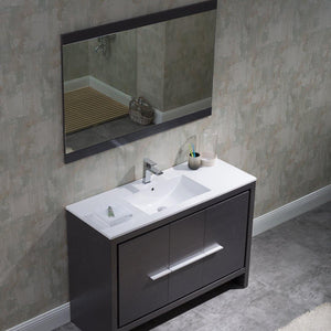 Milan 48" White/Silver Grey Double Vanity Set, Medicine Cabinet