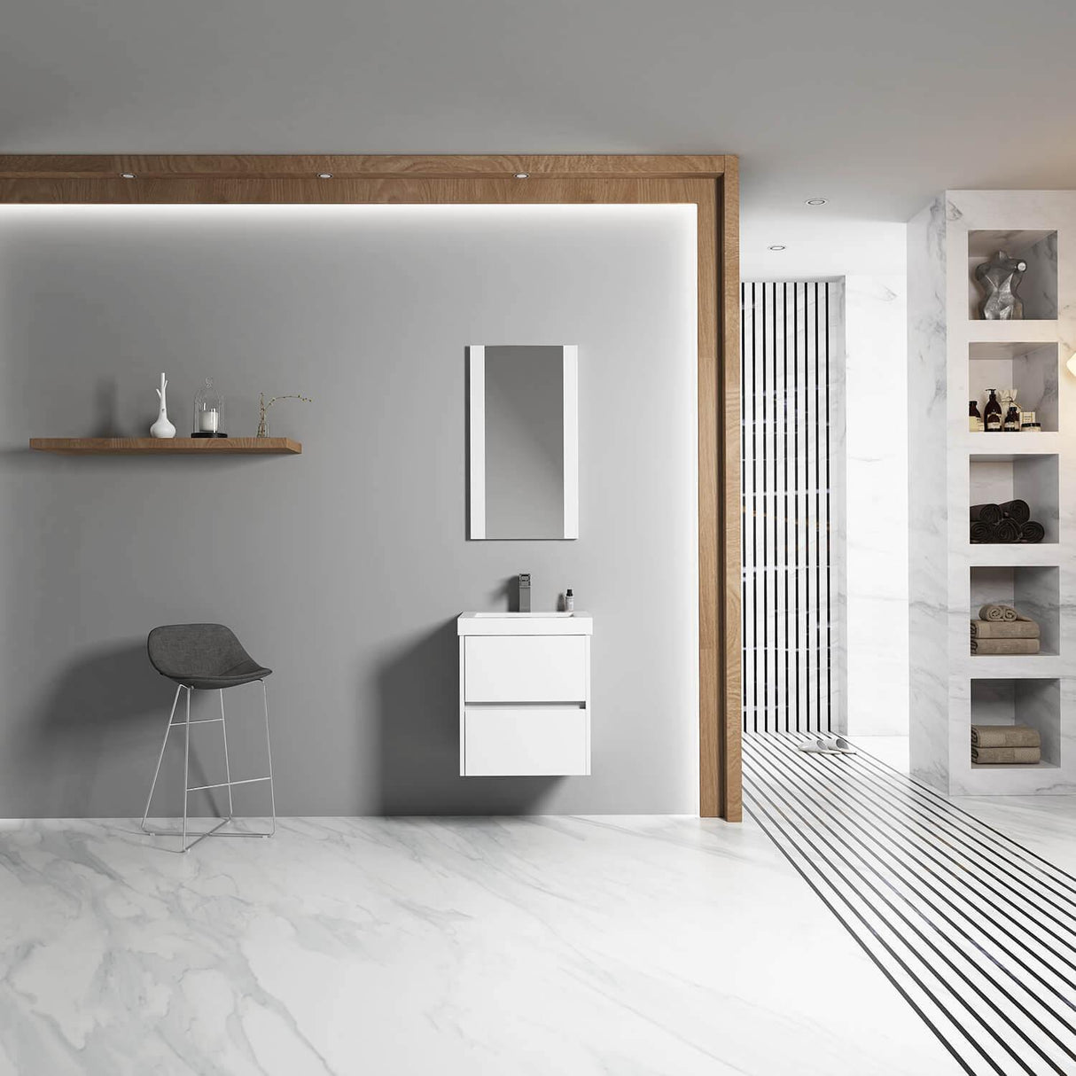 Blossom Valencia 20" Single Vanity, Mirror, Mirrored Medicine Cabinet