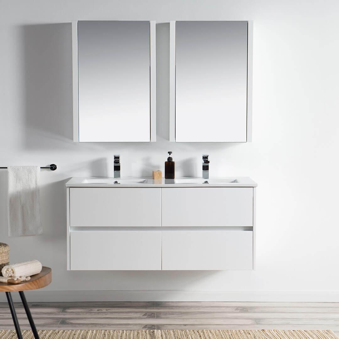 Blossom Valencia 48" Double Vanity, Mirror, Mirrored Medicine Cabinet