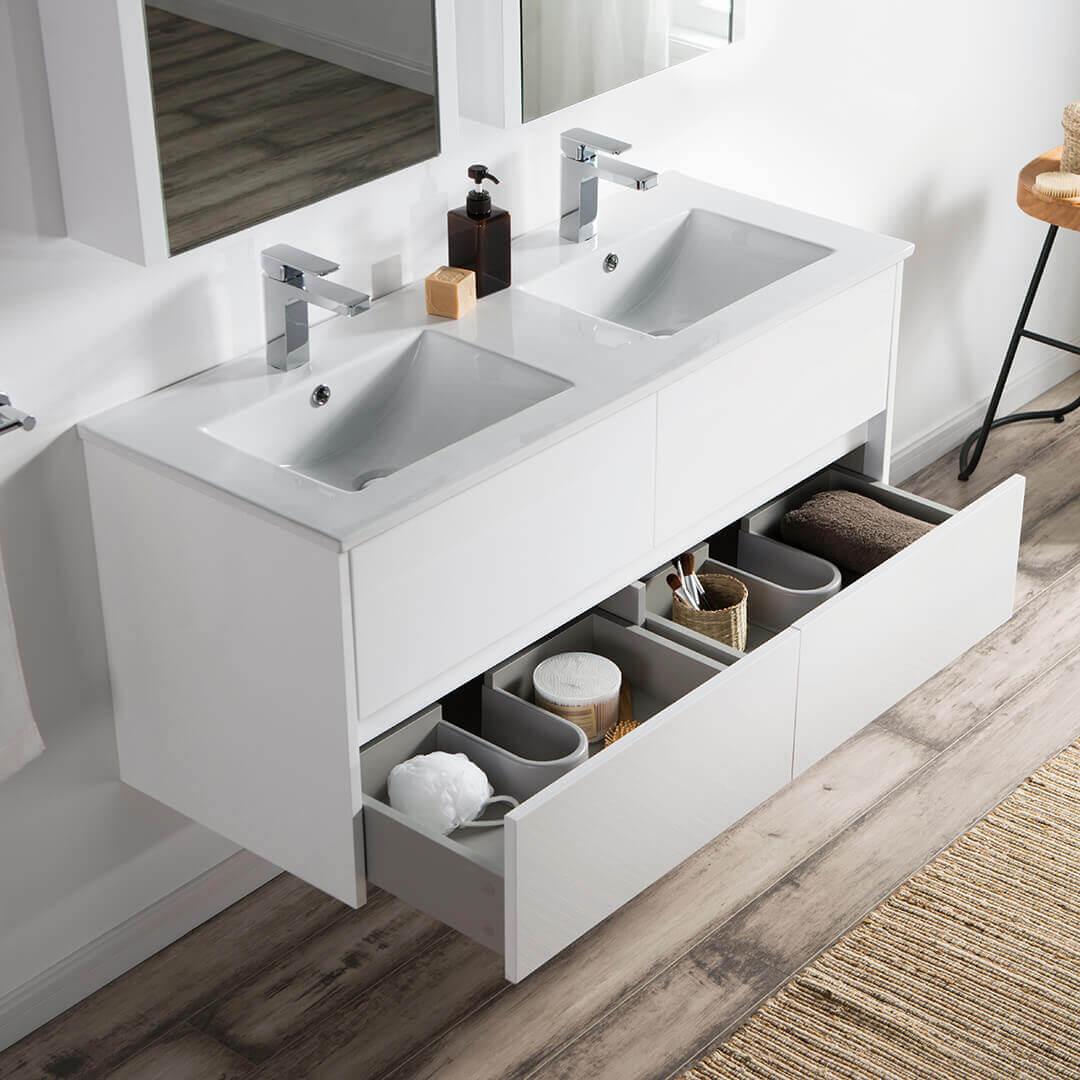 Blossom Valencia 48" Double Vanity, Mirror, Mirrored Medicine Cabinet