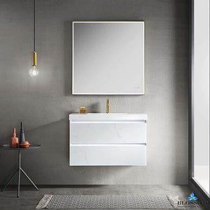 Jena 36" Vanity Base in Calacatta White / Light Grey with Ceramic / Acrylic Sink