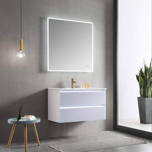 Jena 36" Vanity Base in Calacatta White / Light Grey with Ceramic / Acrylic Sink