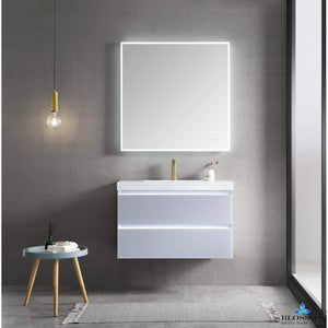 Jena 36" Vanity Base in Calacatta White / Light Grey with Ceramic / Acrylic Sink