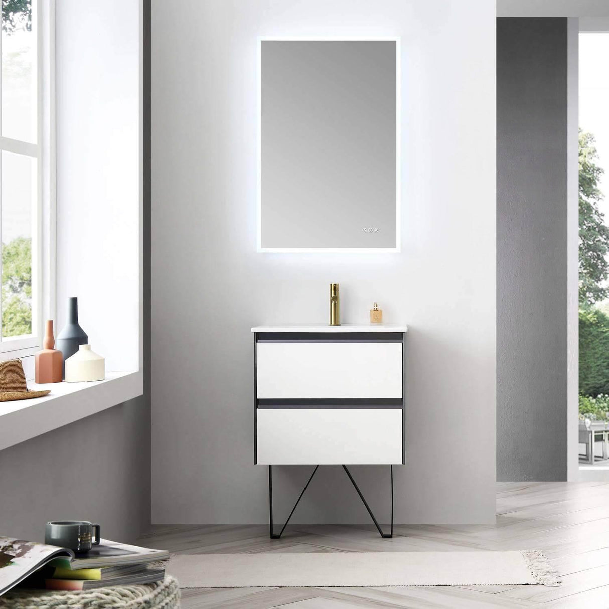 Blossom Berlin White 24" Vanity Base with Acrylic Sink.