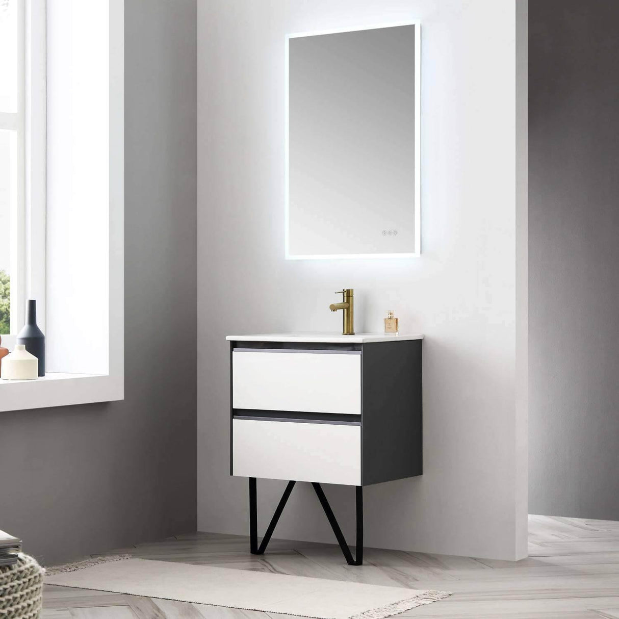 Blossom Berlin White 24" Vanity Base with Acrylic Sink.
