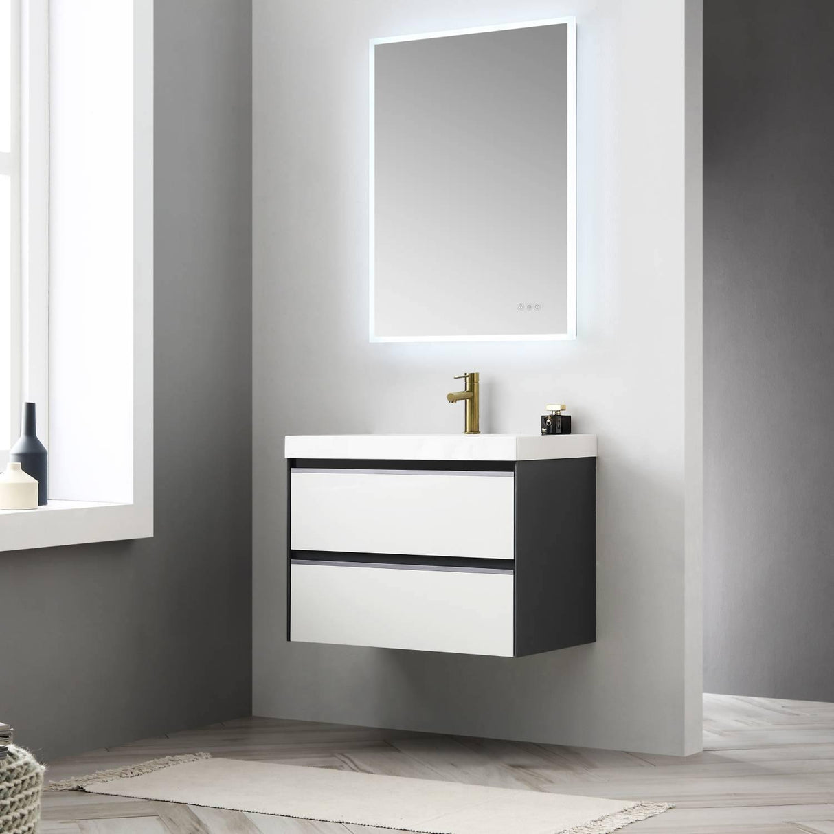 Blossom Berlin White 30" Vanity Base with Acrylic Sink.