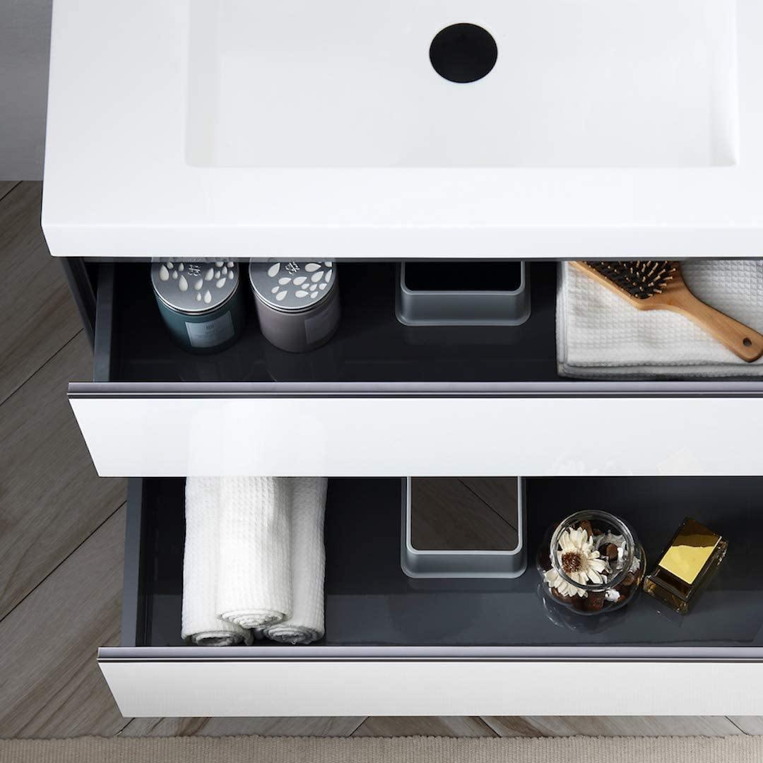 Blossom Berlin White 48" Double Vanity Base with Acrylic Sinks.