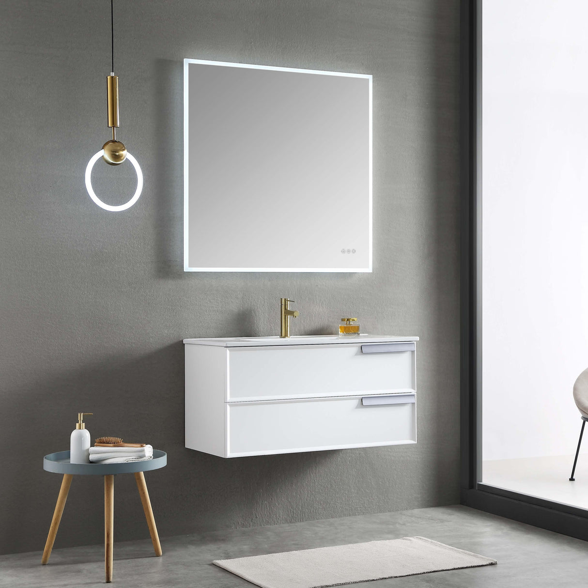 Blossom Sofia 36" Vanity in White / Matte Gray with Acrylic Sink