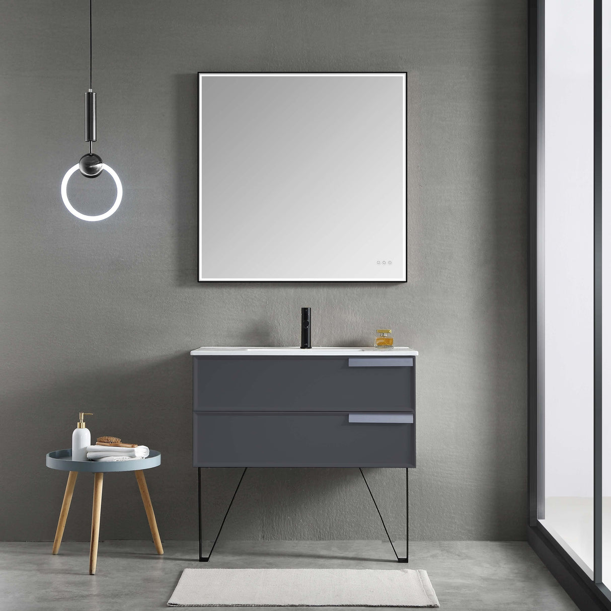 Blossom Sofia 36" Vanity in White / Matte Gray with Acrylic Sink