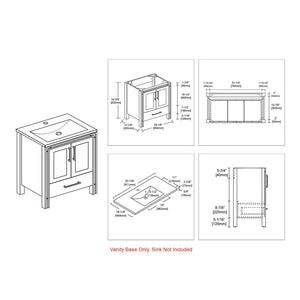 Blossom Birmingham 36” Matte Gray Vanity