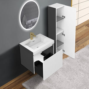 Blossom Positano 24" Floating Bathroom Vanity with Top & Side Cabinet