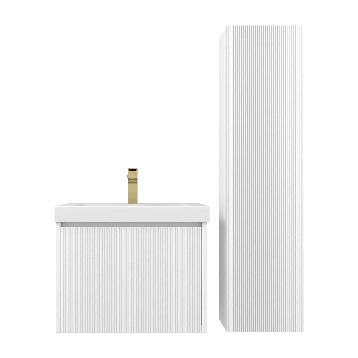 Blossom Positano 24" Floating Bathroom Vanity with Top & Side Cabinet