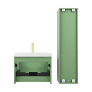 Blossom Positano 24" Floating Bathroom Vanity with Top & Side Cabinet