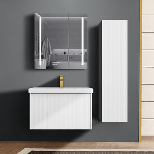 Blossom Positano 30 " Floating Bat hroom Vanity with Top & Side Cabinet White