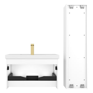 Blossom Positano 30 " Floating Bat hroom Vanity with Top & Side Cabinet V8028 30