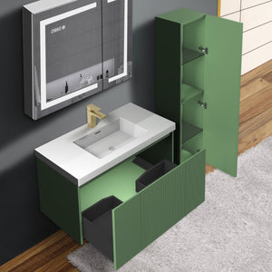 Blossom Positano 36" Floating Bathroom Vanity with Top & Side Cabinet