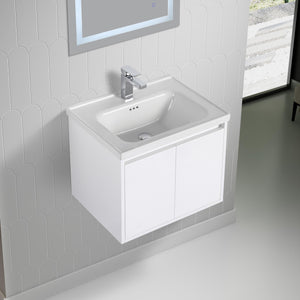 Blossom Bern 24″ Vanity with Ceramic Basin - Sleek Eco-Friendly Design in Glossy White, Brown Walnut & Classic Oak
