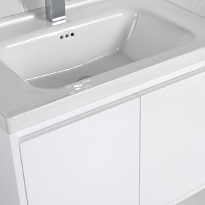Blossom Bern 28″ Vanity with Ceramic Basin - Modern Minimalist Design in Glossy White, Brown Walnut & Classic Oak