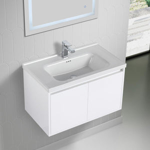 Blossom Bern 28″ Vanity with Ceramic Basin - Modern Minimalist Design in Glossy White, Brown Walnut & Classic Oak