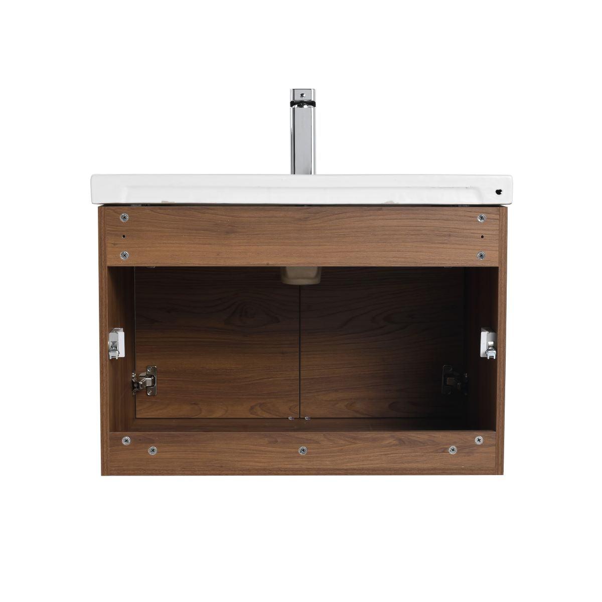 Blossom Bern 28″ Vanity with Ceramic Basin - Modern Minimalist Design in Glossy White, Brown Walnut & Classic Oak
