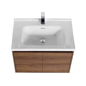 Blossom Bern 28″ Vanity with Ceramic Basin - Modern Minimalist Design in Glossy White, Brown Walnut & Classic Oak