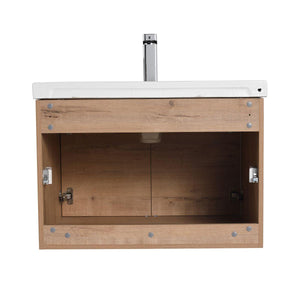 Blossom Bern 28″ Vanity with Ceramic Basin - Modern Minimalist Design in Glossy White, Brown Walnut & Classic Oak