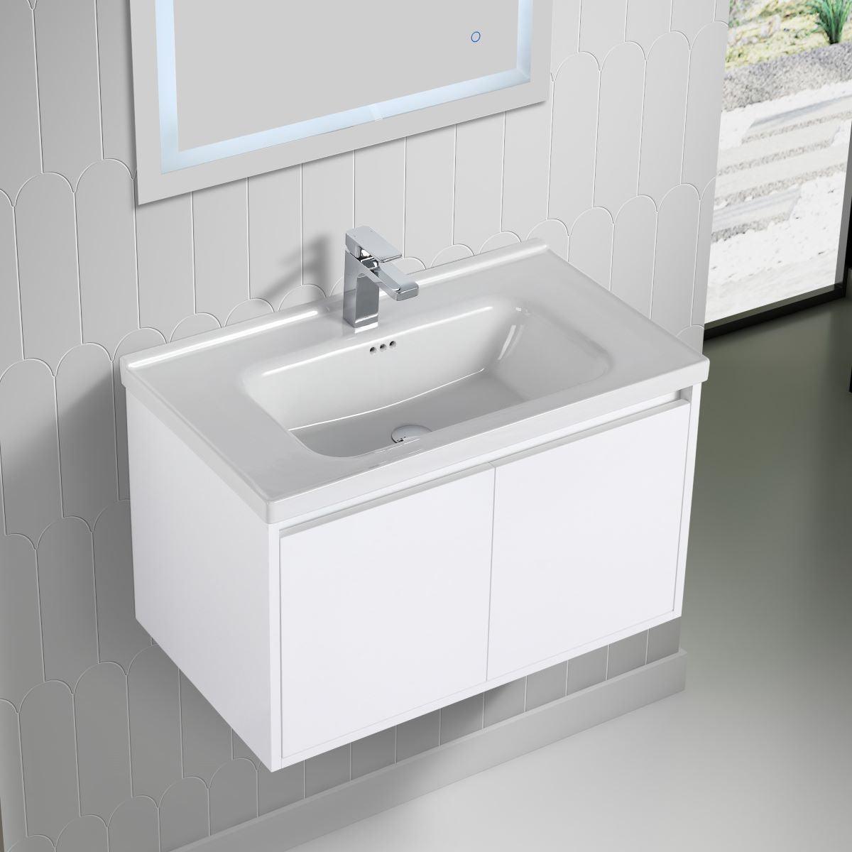 Blossom Bern 32″ Vanity with Ceramic Basin - Eco-Friendly Minimalism in Glossy White, Brown Walnut & Classic Oak