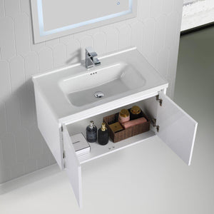 Blossom Bern 32″ Vanity with Ceramic Basin - Eco-Friendly Minimalism in Glossy White, Brown Walnut & Classic Oak