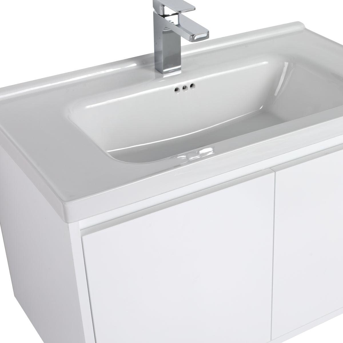 Blossom Bern 32″ Vanity with Ceramic Basin - Eco-Friendly Minimalism in Glossy White, Brown Walnut & Classic Oak
