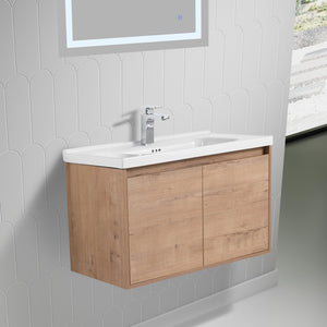 Blossom Bern 32″ Vanity with Ceramic Basin - Eco-Friendly Minimalism in Glossy White, Brown Walnut & Classic Oak