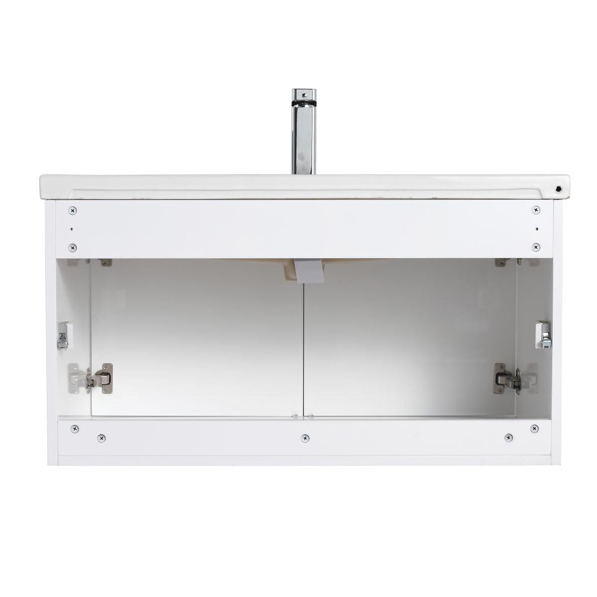 Blossom Bern 36″ Vanity with Ceramic Basin - Eco-Friendly Minimalist Design in Glossy White, Brown Walnut & Classic Oak